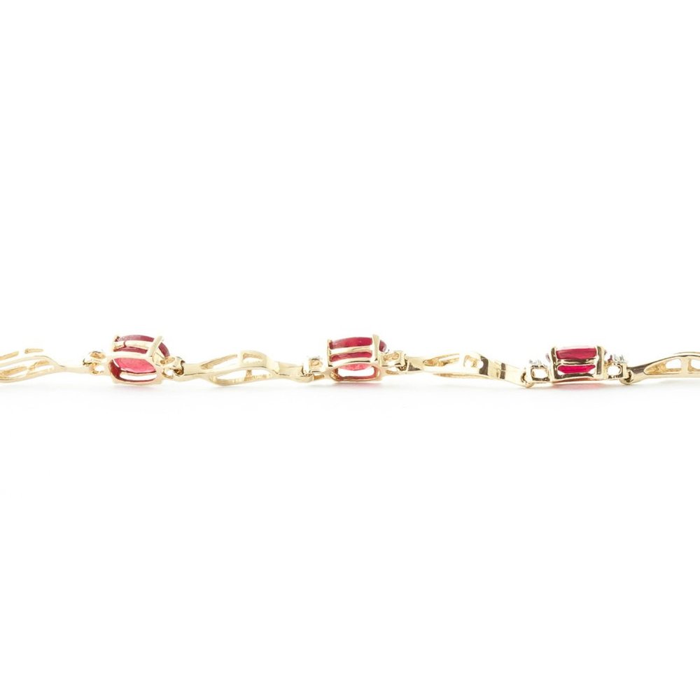 14k Gold Tennis Bracelet Rubies & Diamonds - Picture 7 of 9